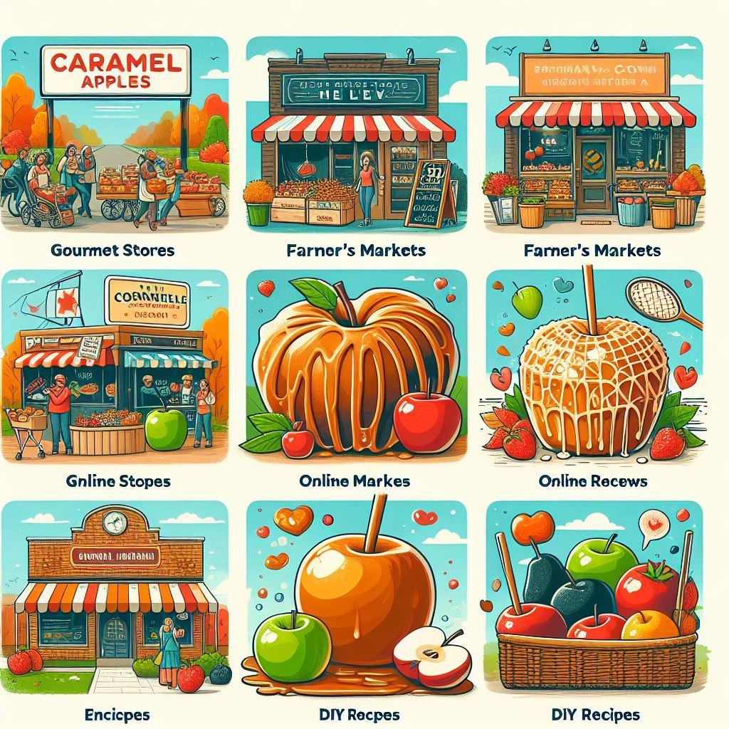 illustrating different ways of buying caramel apples