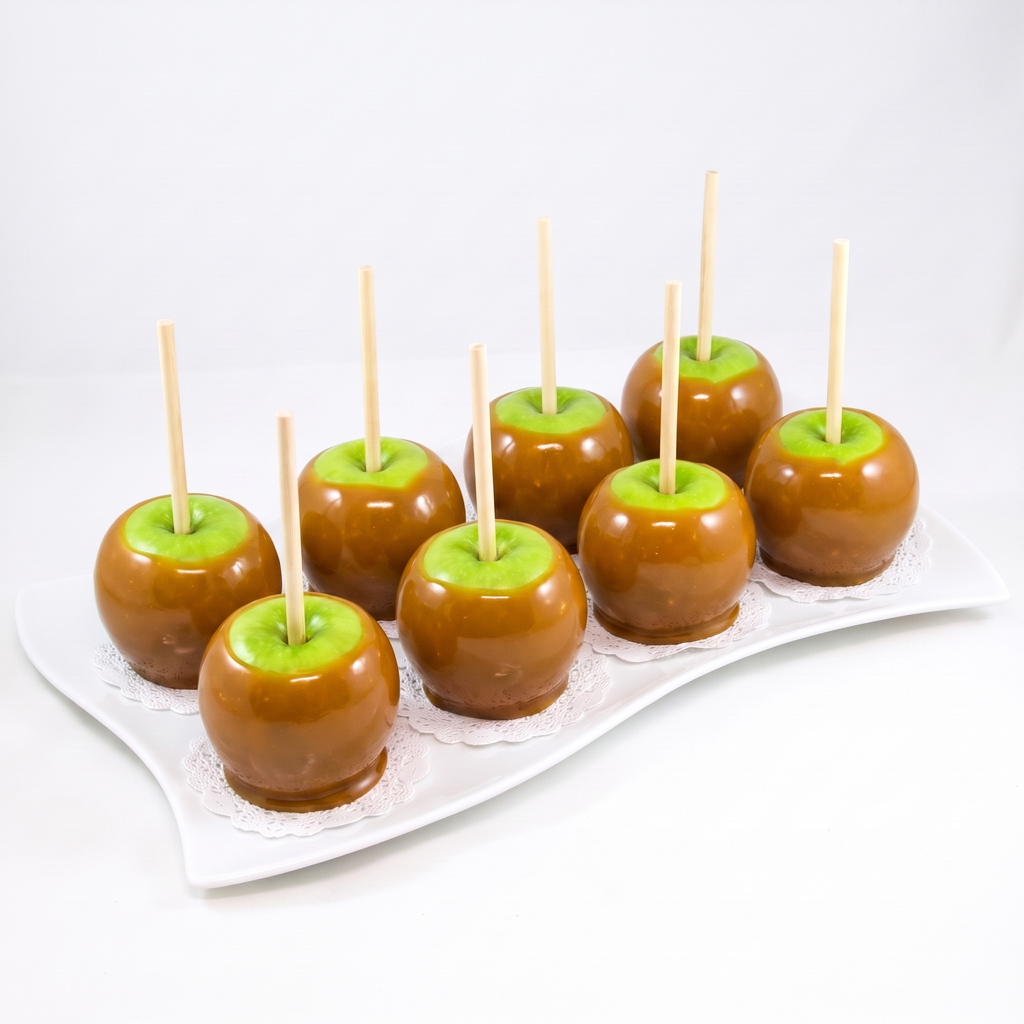 Caramel Apples - Caramel Granny Smith Apples (Plain, 8 Pack)