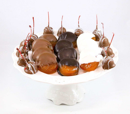 Chocolate Dipped Glazed Australian Apricots & Chocolate Covered Cherries