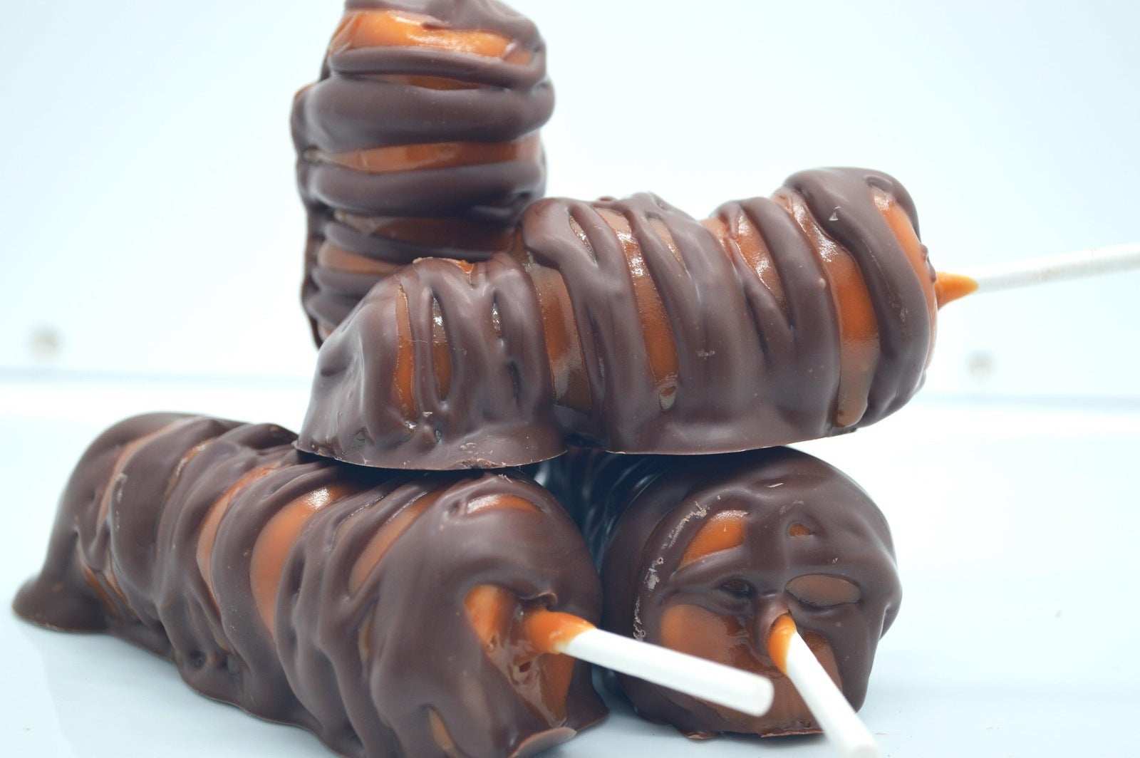 Half Dozen Caramel and Chocolate Dipped Marshmallows Fudge, chocolate, sweet