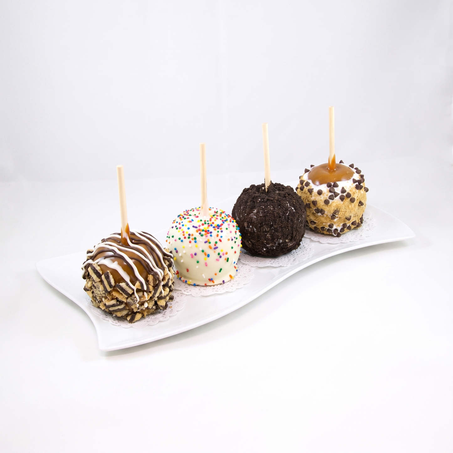 Caramel Apples - Caramel Granny Smith Apples (Tiger Cookie, Birthday Cake, Cookies&Cream, Smore’s, 4 Pack)