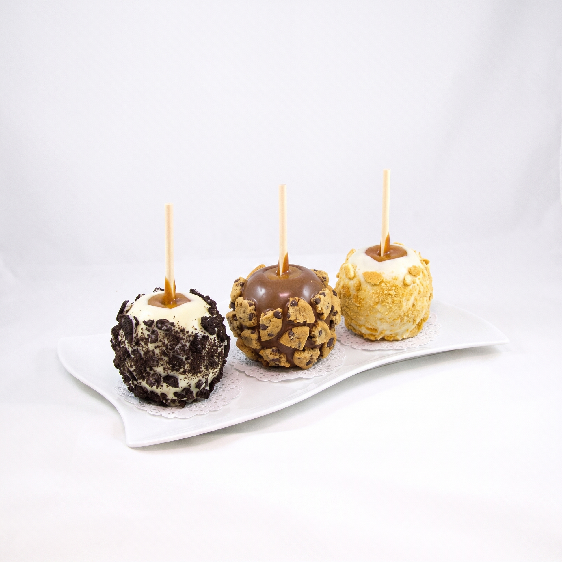 Caramel Apple 3 Pack - Caramel Granny Smith Apples Dipped in Chocolate