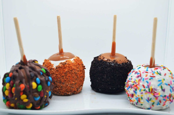 4 Amazing Caramel Apple Pack Candy Apples, chocolate